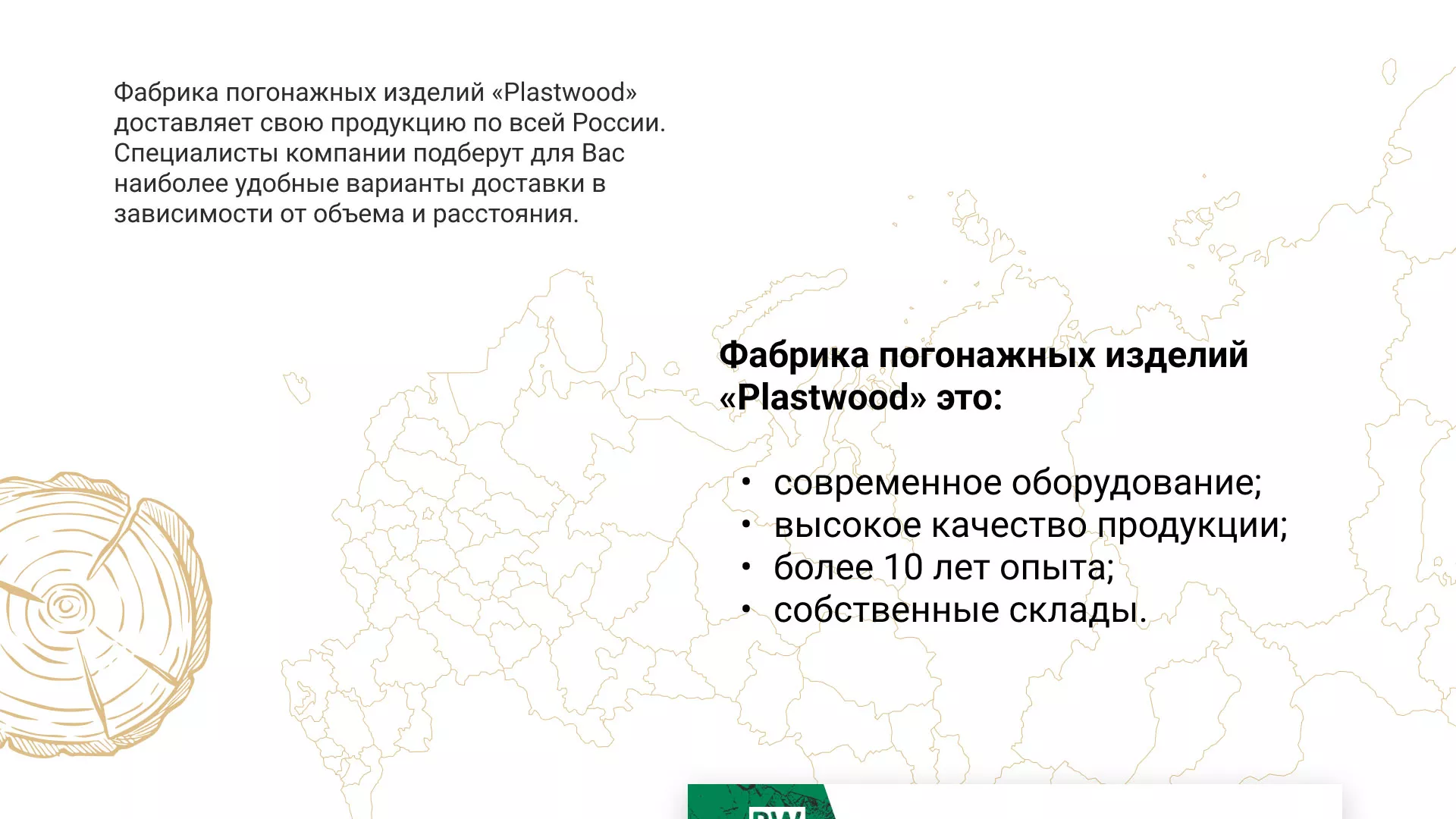 Разработка айдентики и сайта компании «Plastwood» в Пустошке