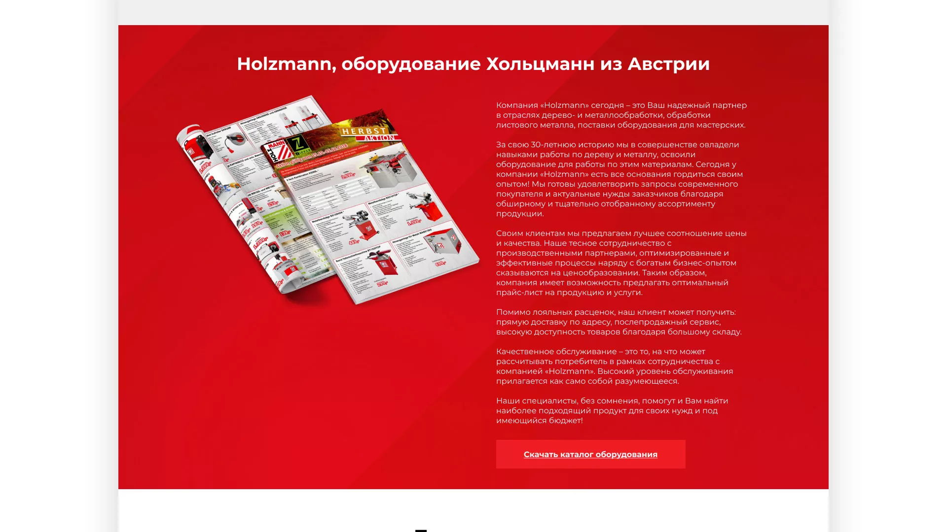 Создание сайта компании «HOLZMANN Maschinen GmbH» в Пустошке